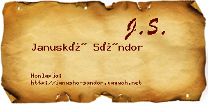 Januskó Sándor névjegykártya